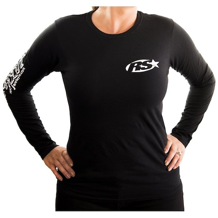 Ladies' Soft Style Lighting Long Sleeve (Black) (M)